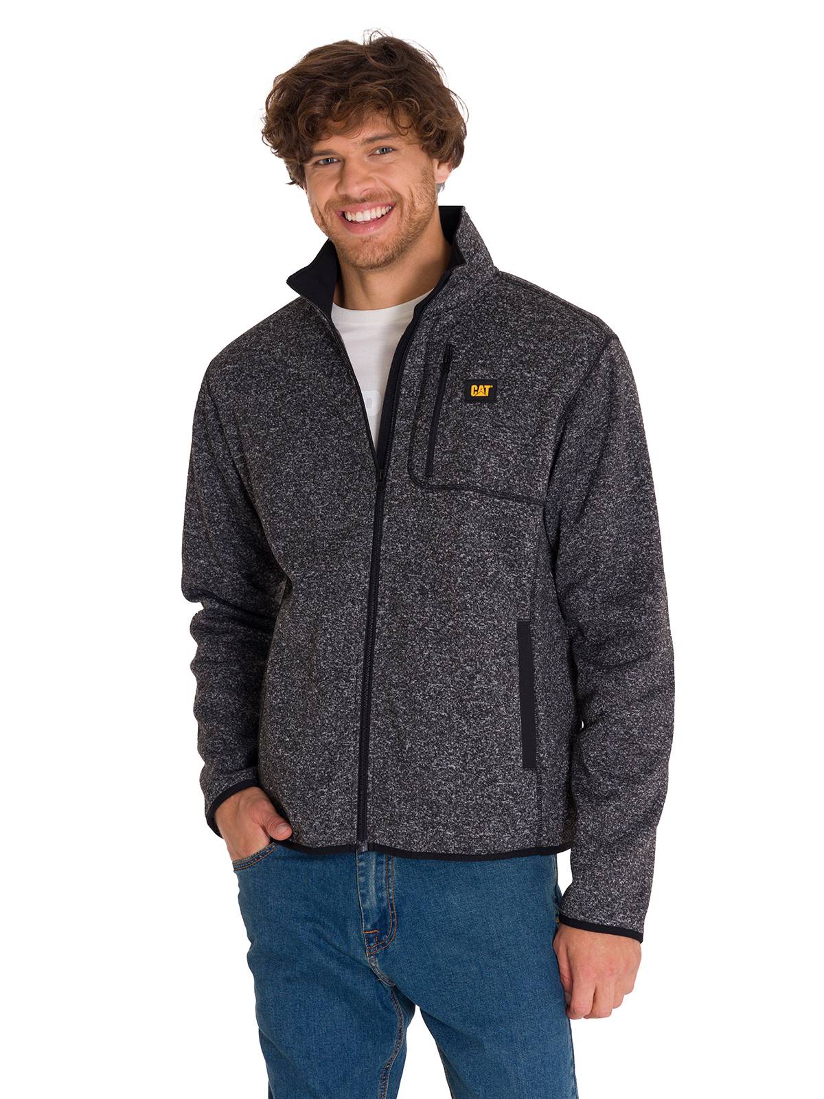 Polar Manga Larga Hombre Fleece Full Zip Grafito Cat