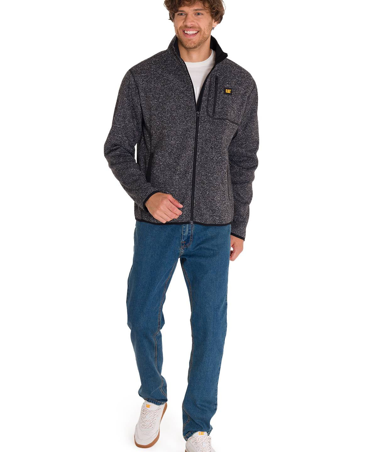 Polar Manga Larga Hombre Fleece Full Zip Grafito Cat