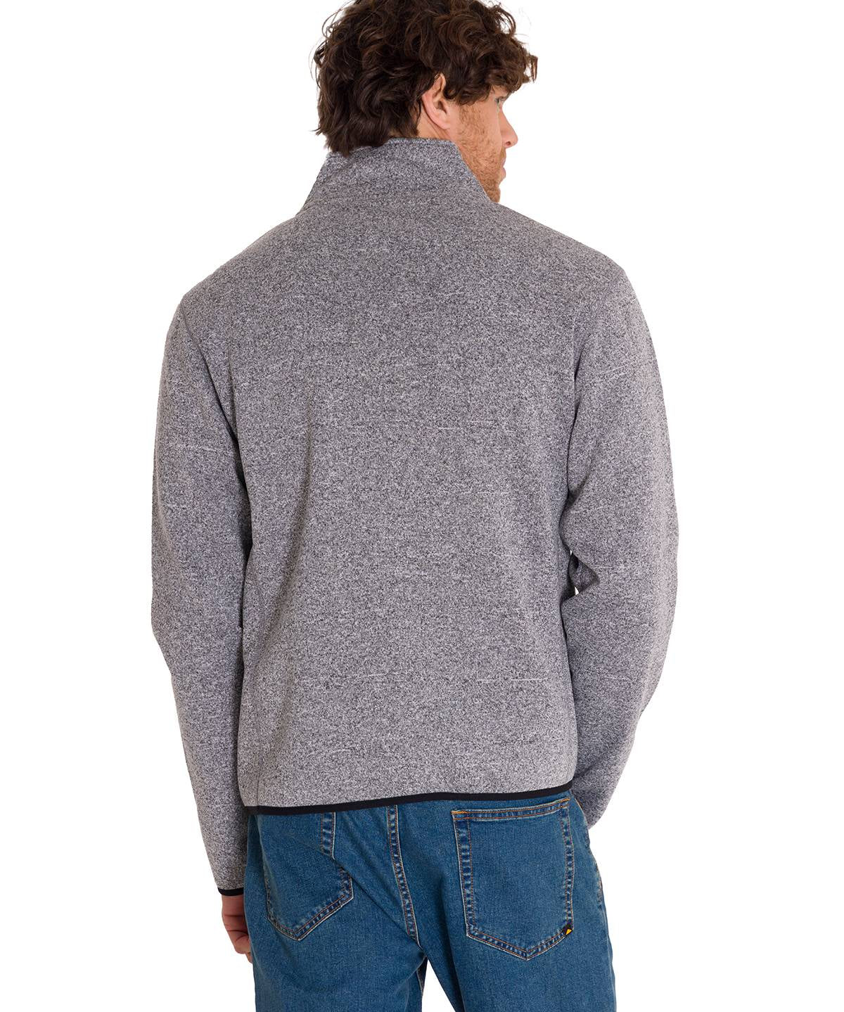 Polar Manga Larga Hombre Fleece Full Zip Gris Oscuro Cat