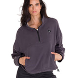 Polar Manga Larga Mujer BOXY OVERSIZED HALF ZIP FLEECE Gris Oscuro Cat