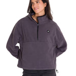 Polar Manga Larga Mujer BOXY OVERSIZED HALF ZIP FLEECE Gris Oscuro Cat