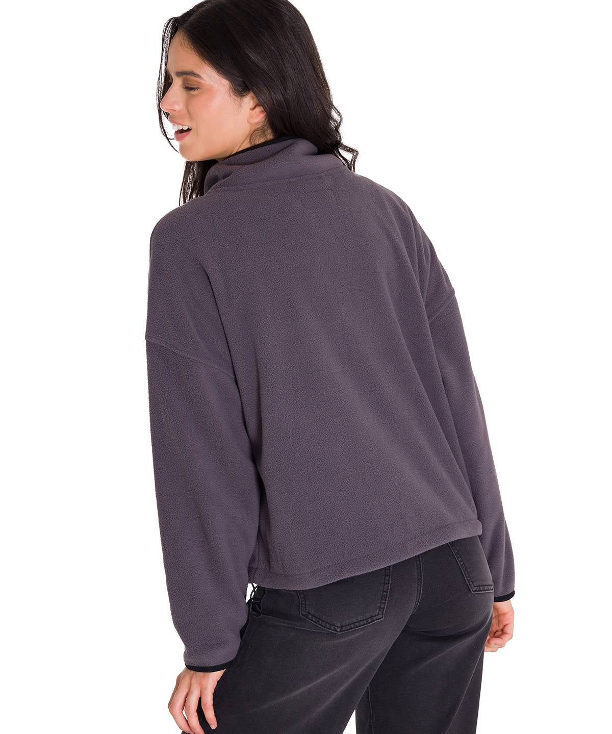 Polar Manga Larga Mujer BOXY OVERSIZED HALF ZIP FLEECE Gris Oscuro Cat