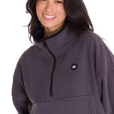 Polar Manga Larga Mujer BOXY OVERSIZED HALF ZIP FLEECE Gris Oscuro Cat