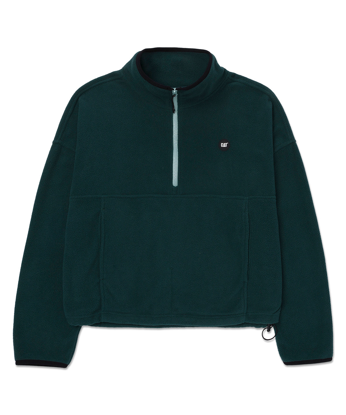 Polar Manga Larga Mujer BOXY OVERSIZED HALF ZIP Verde Petróleo Cat