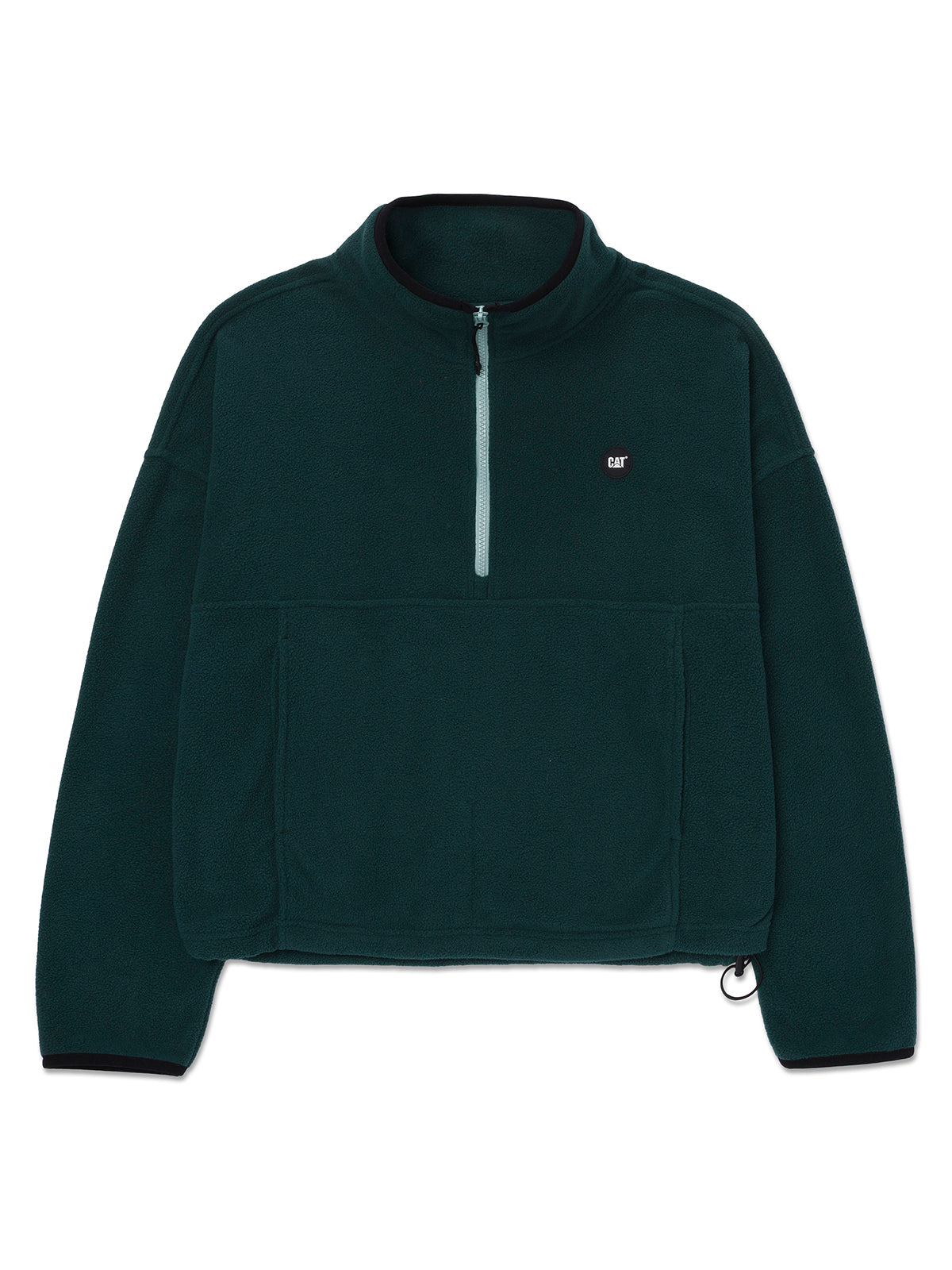 Polar Manga Larga Mujer BOXY OVERSIZED HALF ZIP Verde Petróleo Cat