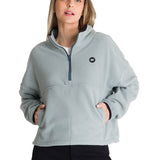 Polar Manga Larga Mujer BOXY OVERSIZED HALF ZIP Verde Petróleo Cat