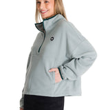Polar Manga Larga Mujer BOXY OVERSIZED HALF ZIP Verde Petróleo Cat