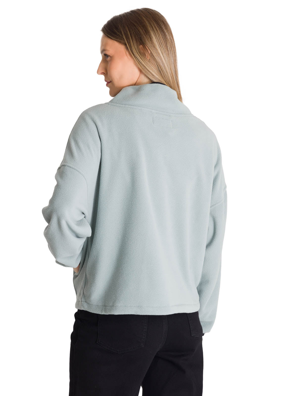 Polar Manga Larga Mujer BOXY OVERSIZED HALF ZIP Verde Petróleo Cat