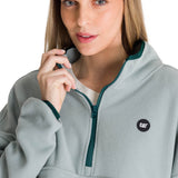 Polar Manga Larga Mujer BOXY OVERSIZED HALF ZIP Verde Petróleo Cat