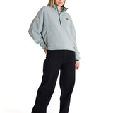 Polar Manga Larga Mujer BOXY OVERSIZED HALF ZIP Verde Petróleo Cat