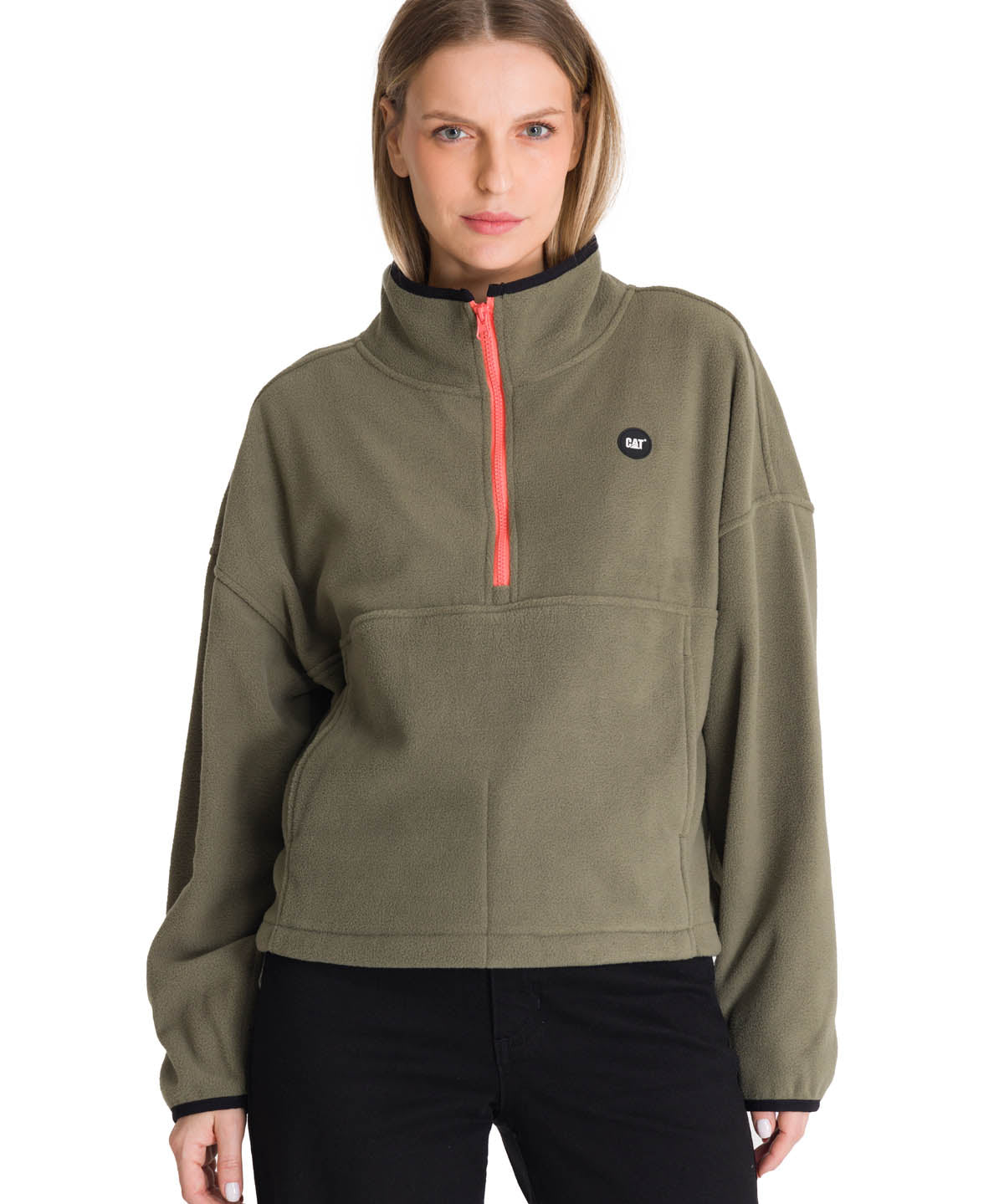 Polar Fleece Mujer Boxy Oversized Verde CAT