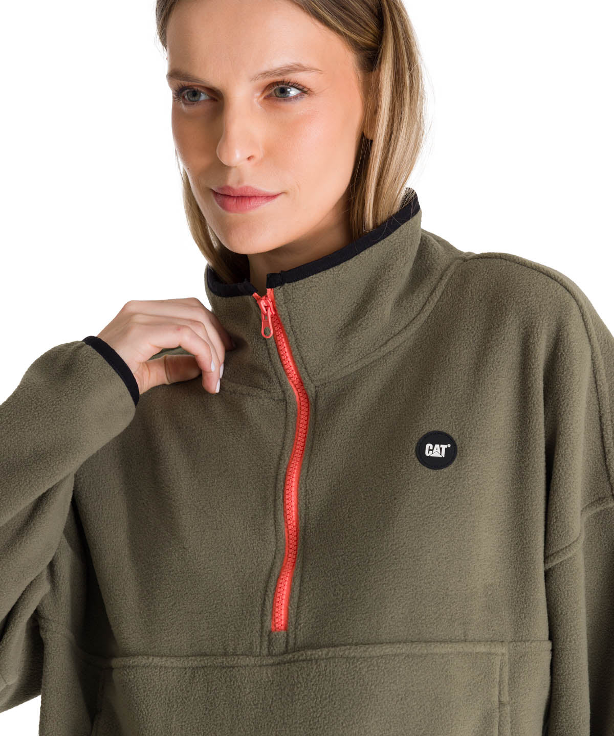 Polar Fleece Mujer Boxy Oversized Verde CAT