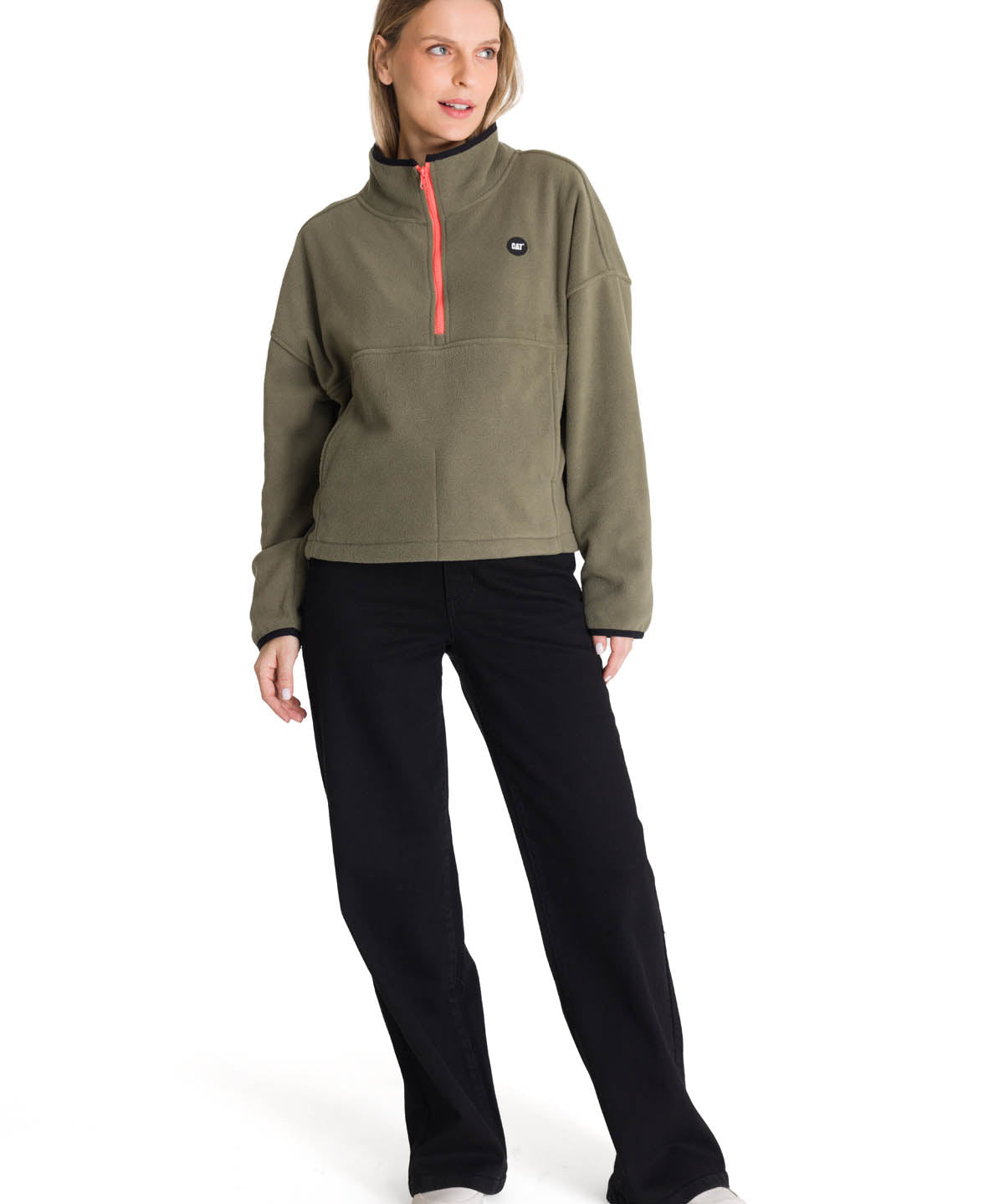 Polar Fleece Mujer Boxy Oversized Verde CAT