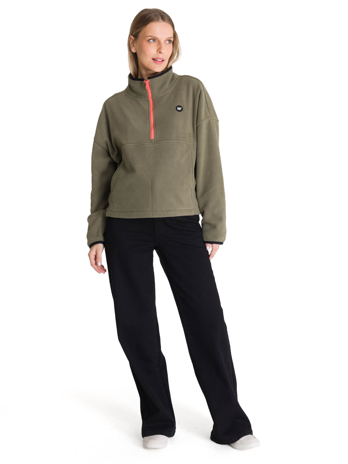 Polar Fleece Mujer Boxy Oversized Verde CAT