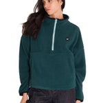 Polar Manga Larga Mujer BOXY OVERSIZED HALF ZIP FLEECE Verde Petróleo Cat