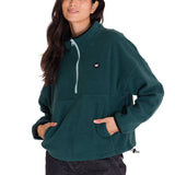 Polar Manga Larga Mujer BOXY OVERSIZED HALF ZIP FLEECE Verde Petróleo Cat