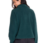 Polar Manga Larga Mujer BOXY OVERSIZED HALF ZIP FLEECE Verde Petróleo Cat