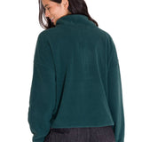 Polar Manga Larga Mujer BOXY OVERSIZED HALF ZIP FLEECE Verde Petróleo Cat