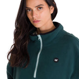 Polar Manga Larga Mujer BOXY OVERSIZED HALF ZIP FLEECE Verde Petróleo Cat
