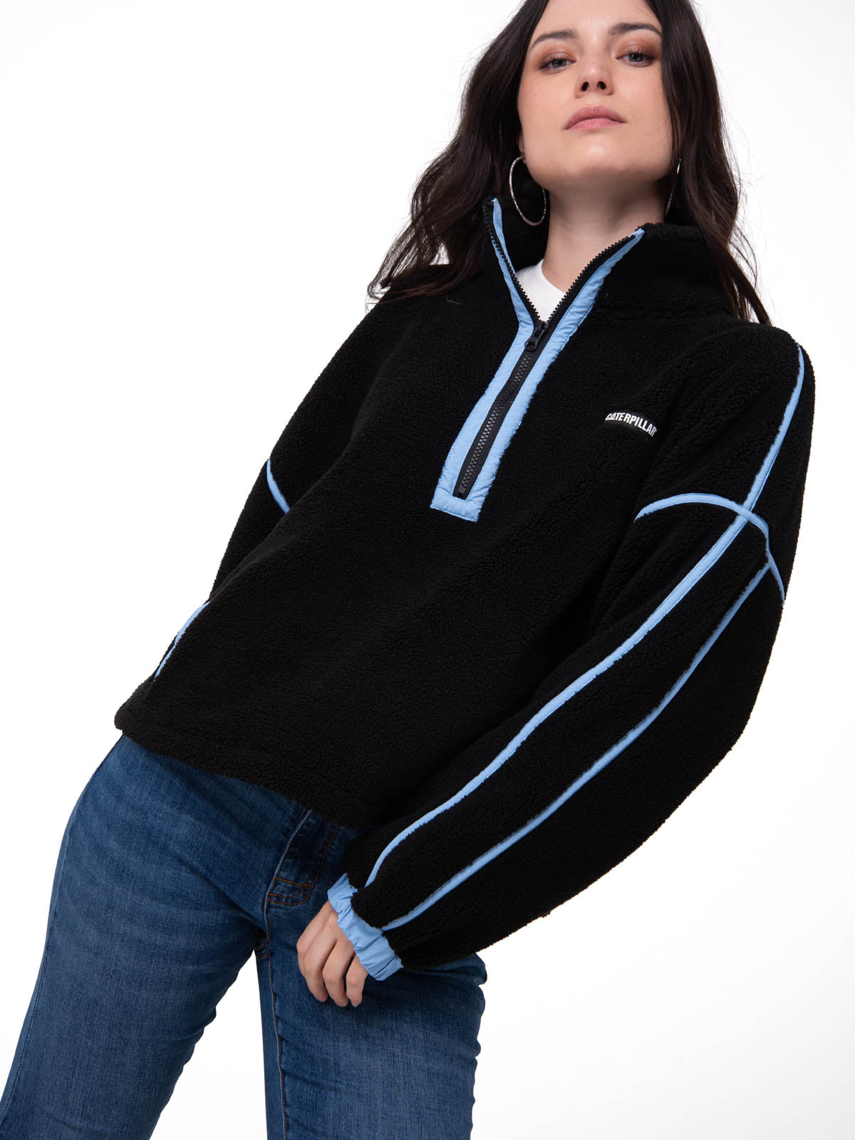 Polar Manga Larga Mujer RELAXED HALF ZIP Negro Cat