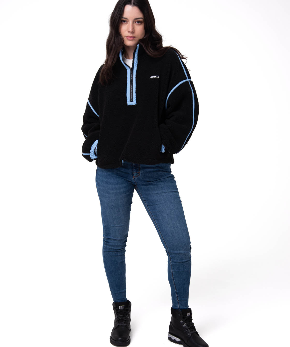 Polar Manga Larga Mujer RELAXED HALF ZIP Negro Cat