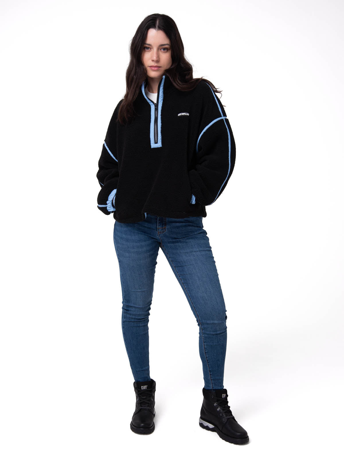 Polar Manga Larga Mujer RELAXED HALF ZIP Negro Cat