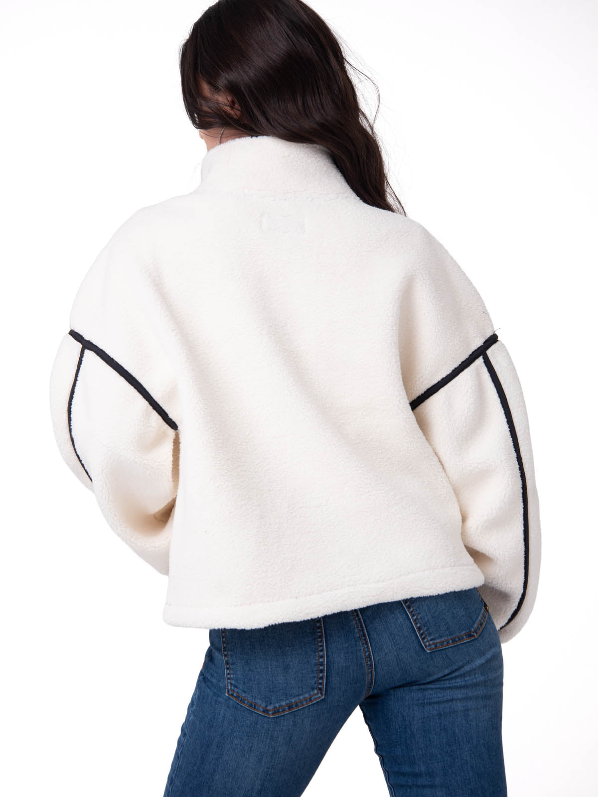 Polar Manga Larga Mujer RELAXED HALF ZIP Blanco Cat – Cat | Tienda