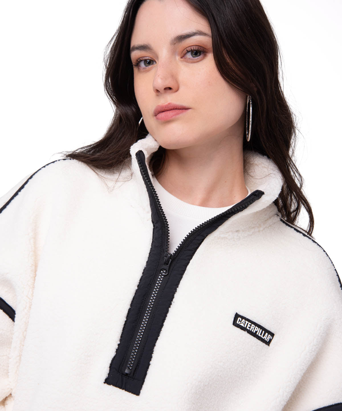Polar Manga Larga Mujer RELAXED HALF ZIP Blanco Cat