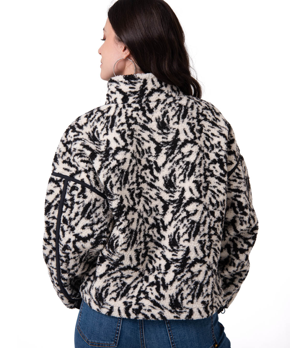 Polar Manga Larga Mujer RELAXED HALF ZIP Blanco y Negro Cat