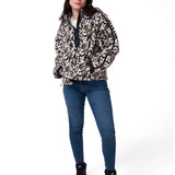 Polar Manga Larga Mujer RELAXED HALF ZIP Blanco y Negro Cat