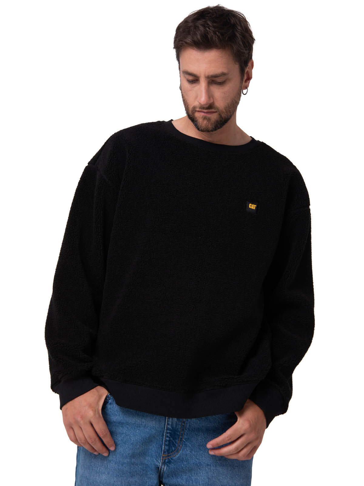 Polar Manga Larga Hombre Sherpa Crewneck Negro CAT