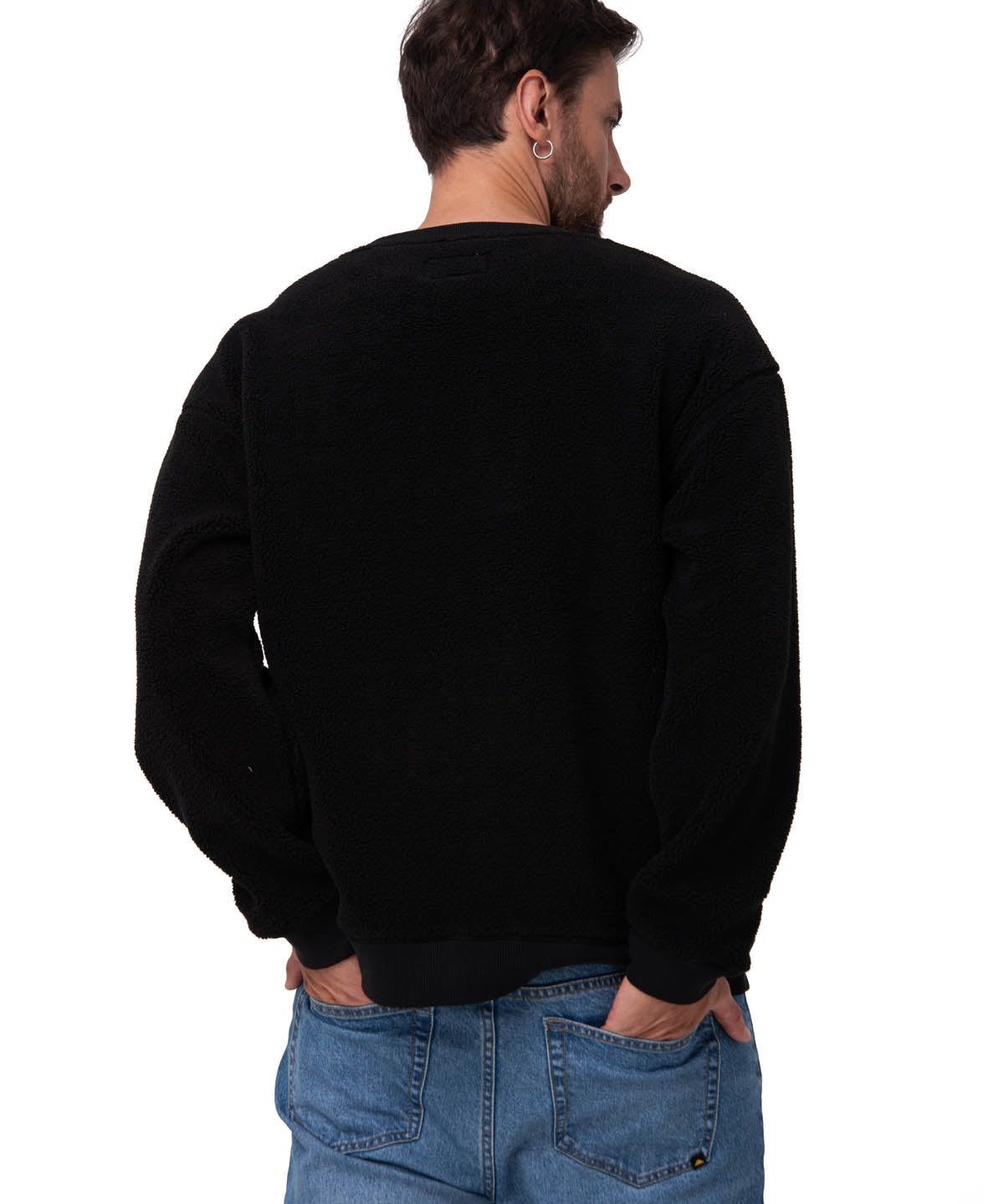 Polar Manga Larga Hombre Sherpa Crewneck Negro CAT