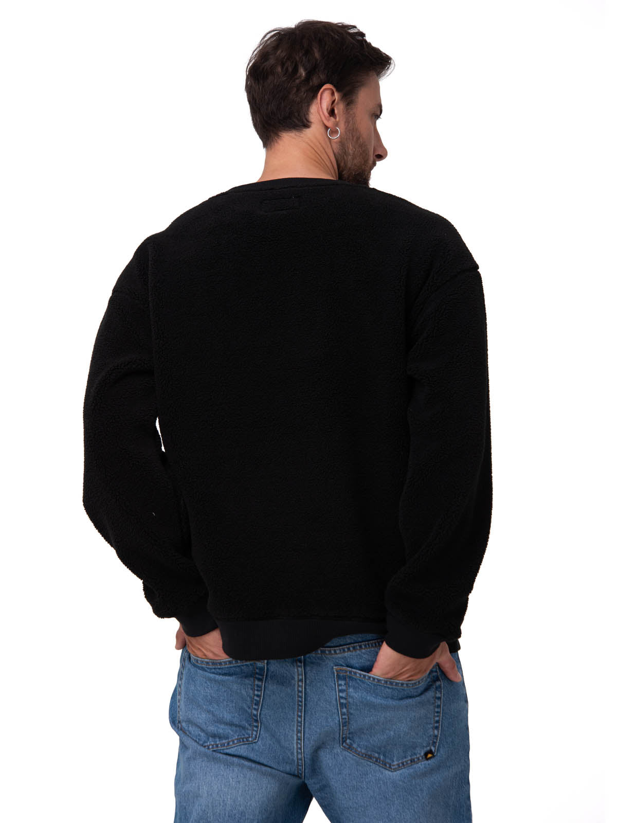 Polar Manga Larga Hombre Sherpa Crewneck Negro CAT