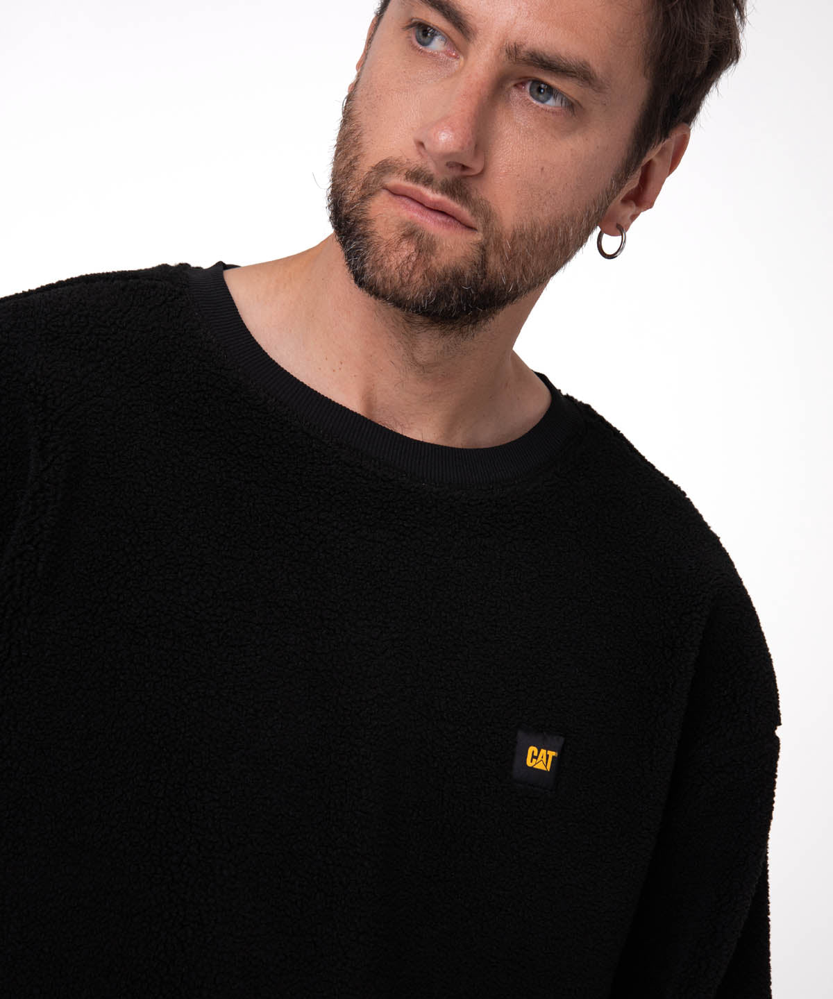 Polar Manga Larga Hombre Sherpa Crewneck Negro CAT