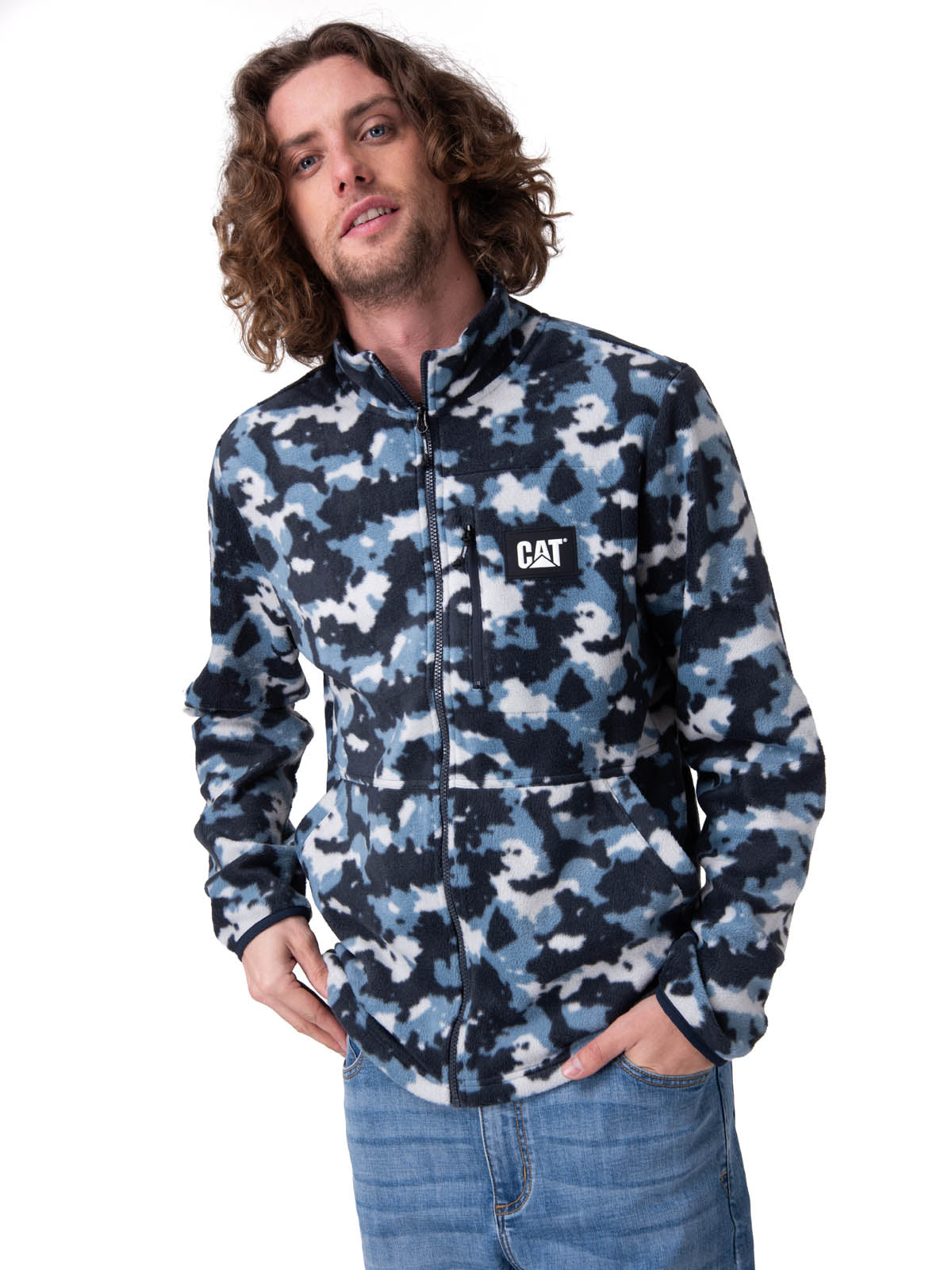 Polar Hombre Microfleece Full Zip Azul