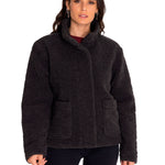 Polar Casual Mujer Insulated Full Zip Teddy Jacket Negro Cat