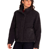 Polar Casual Mujer Insulated Full Zip Teddy Jacket Negro Cat