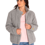 Polar Casual Mujer Insulated Full Zip Teddy Jacket Gris Cat