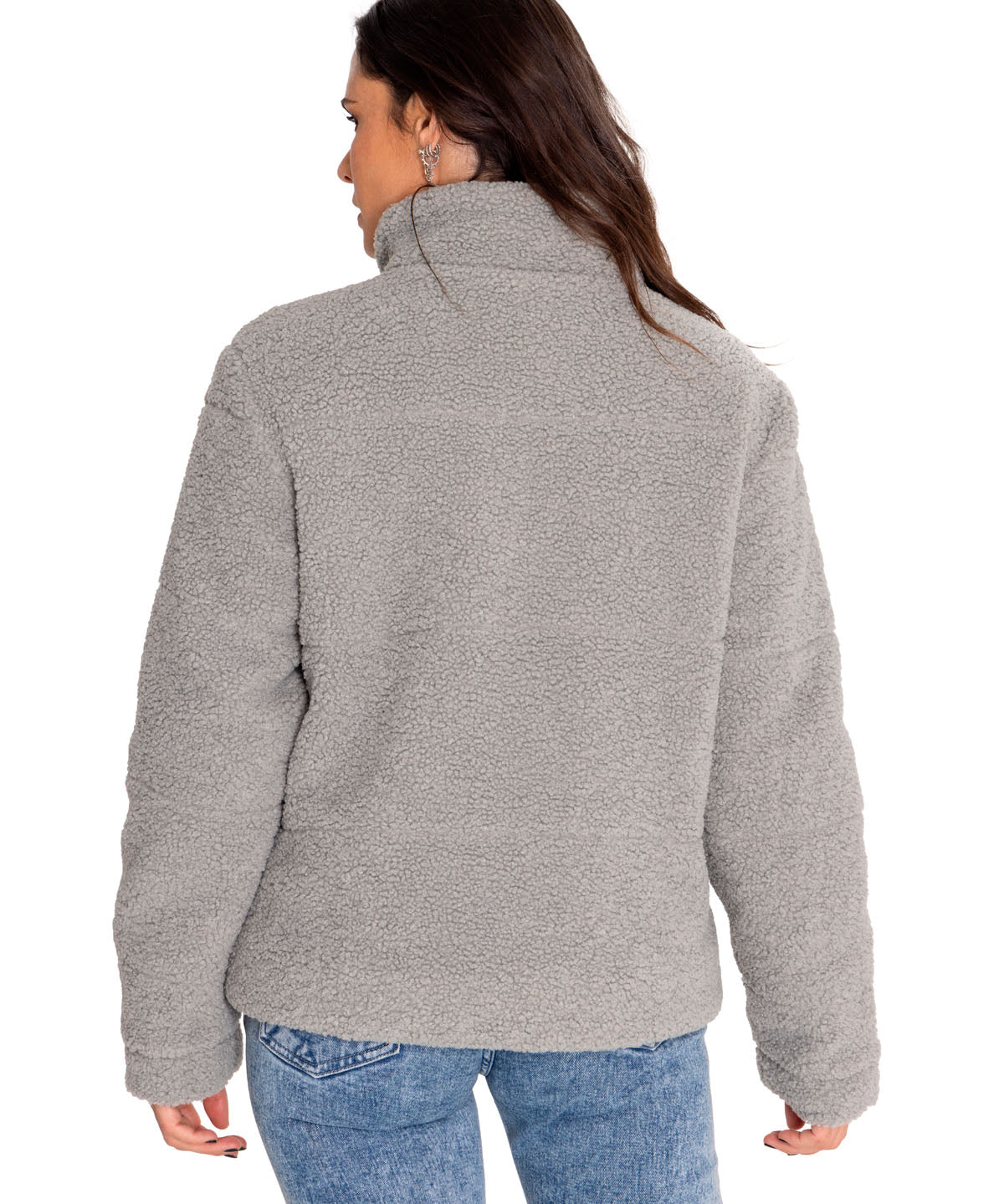 Polar Casual Mujer Insulated Full Zip Teddy Jacket Gris Cat
