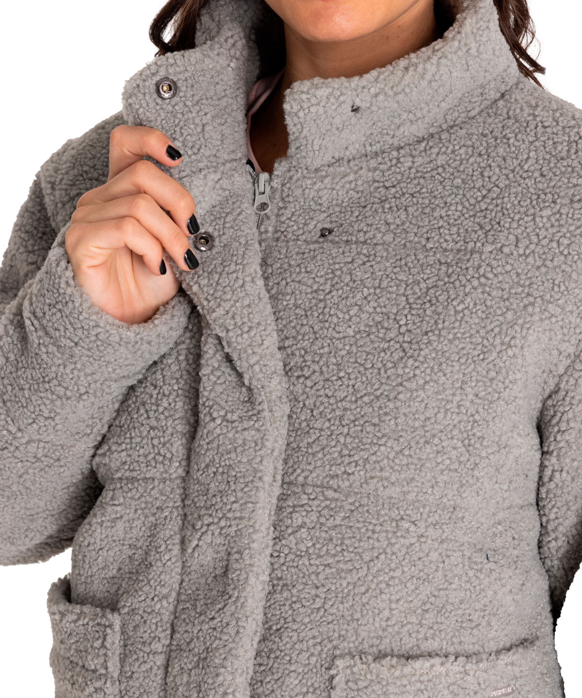 Polar Casual Mujer Insulated Full Zip Teddy Jacket Gris Cat