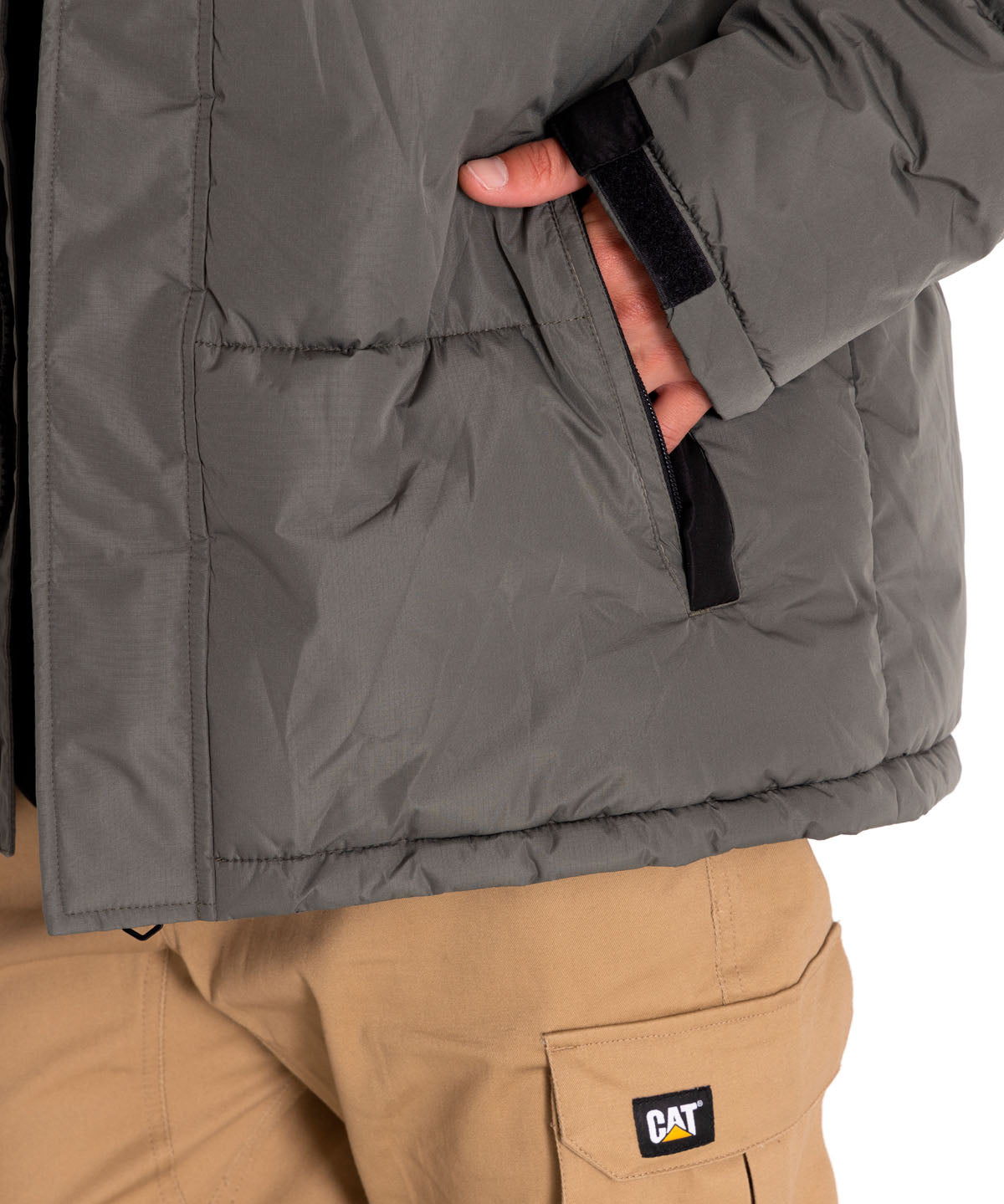 Parka Casual Hombre Heavyweight Insulated Puffer Jacket Gris Cat