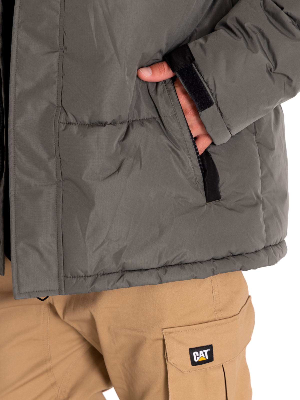 Parka Casual Hombre Heavyweight Insulated Puffer Jacket Gris Cat