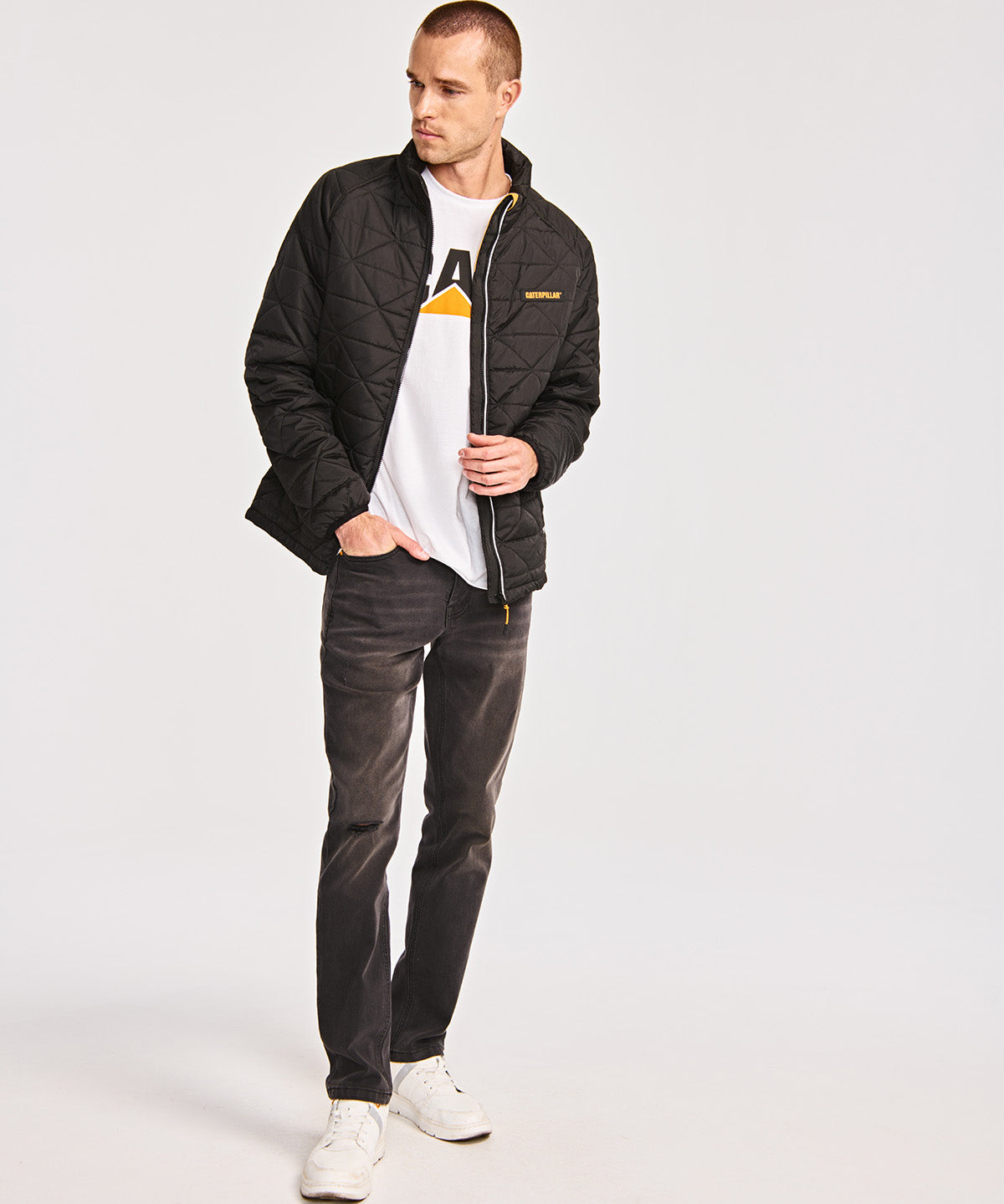 Chaqueta Casual Hombre MEDIUMWEIGHT INSULATED TRIANGLE QUILTED JACKET Negro CAT