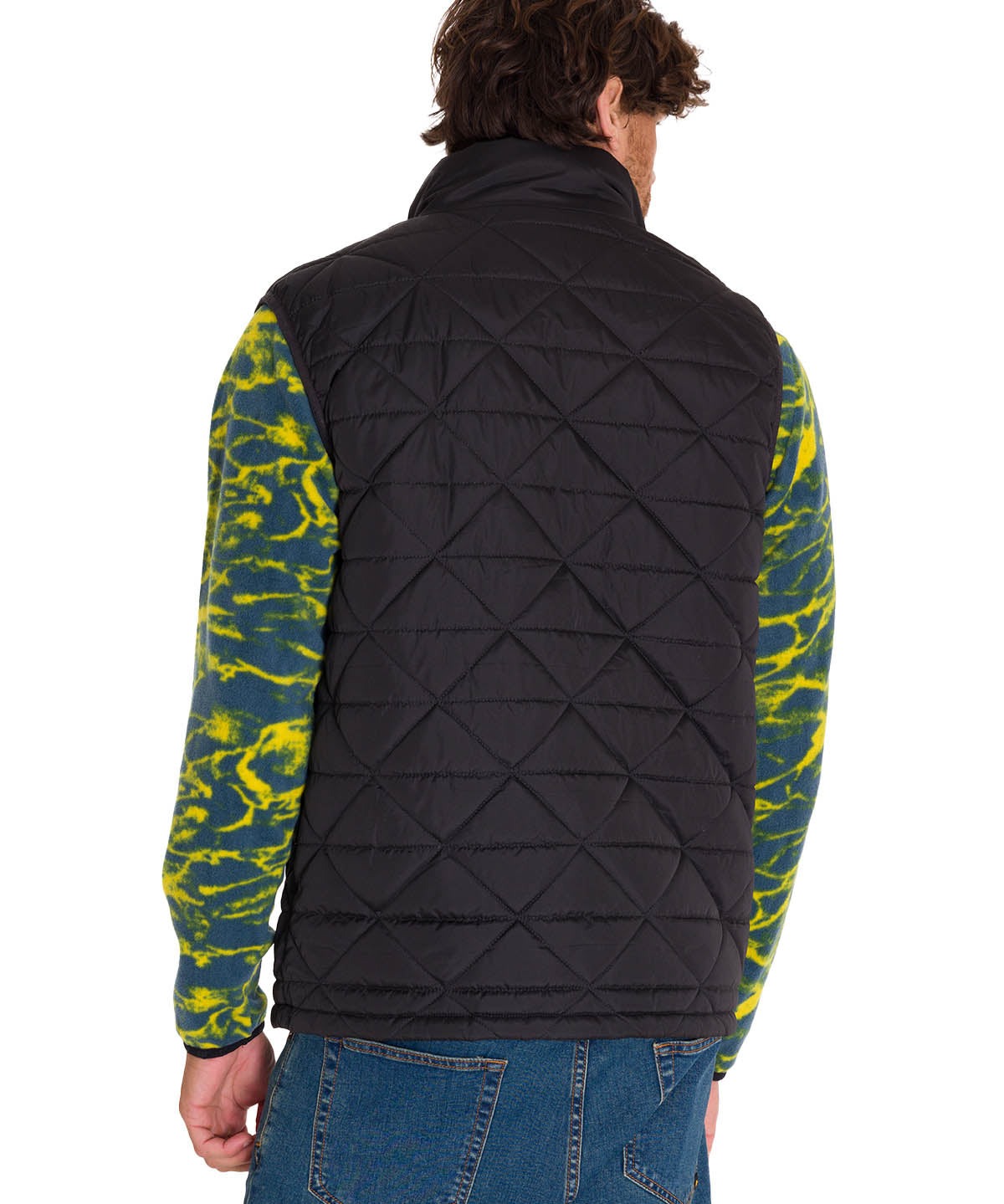 Chaqueta Sin Mangas Casual Hombre Mediumweight Insulated Triangle Quilted Vest Negro Cat