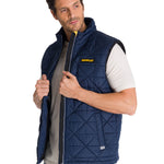 Chaqueta Sin manga Casual Hombre MEDIUMWEIGHT INSULATED TRIANGLE QUILTED VEST Azul CAT