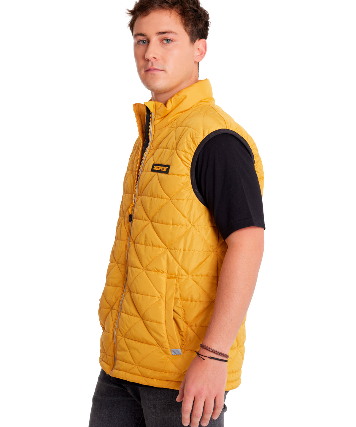 Chaqueta Sin manga Casual Hombre MEDIUMWEIGHT INSULATED TRIANGLE QUILTED VEST Amarillo CAT