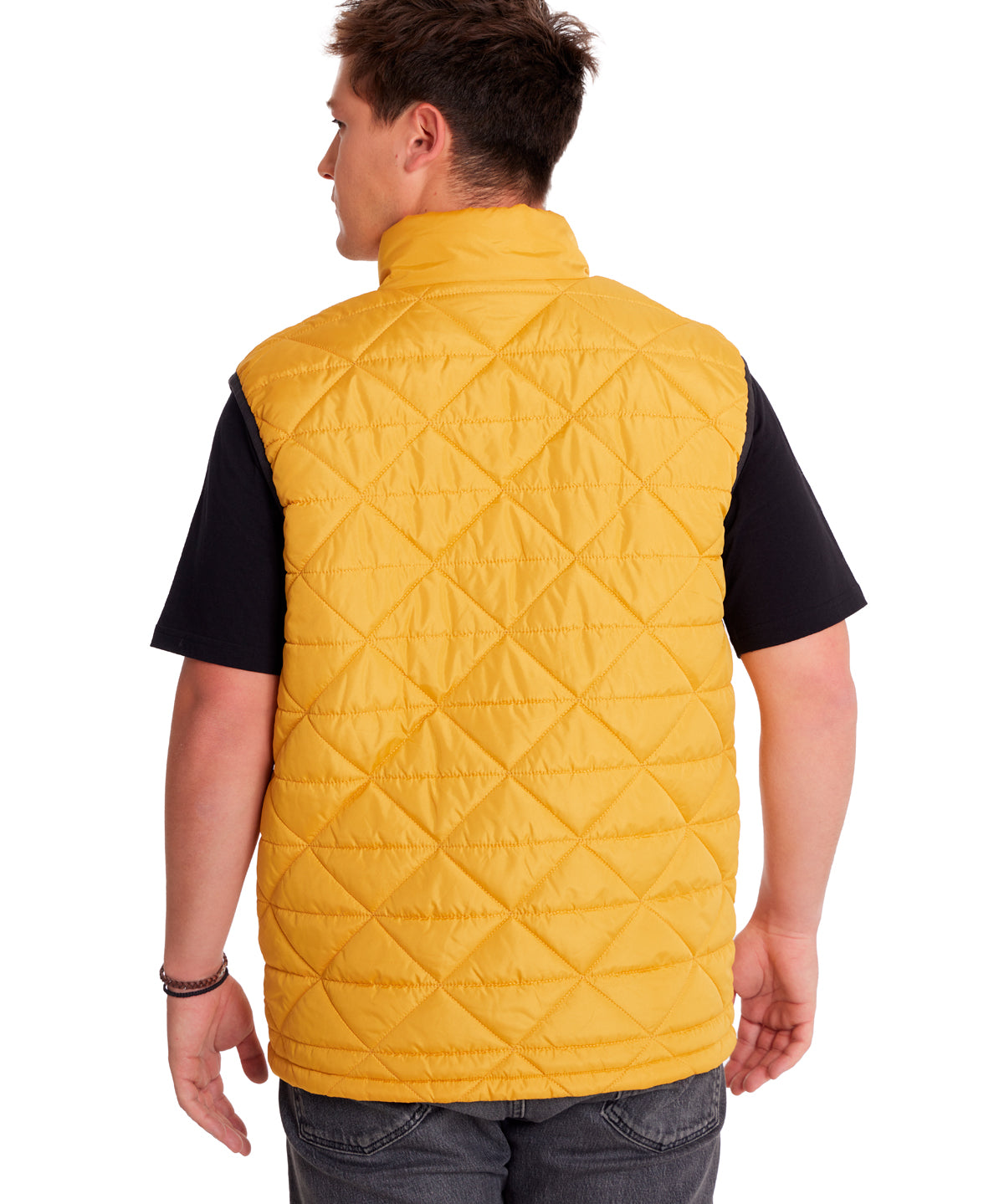 Chaqueta Sin manga Casual Hombre MEDIUMWEIGHT INSULATED TRIANGLE QUILTED VEST Amarillo CAT