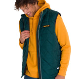 Parka Sin Mangas Hombre Mediumweight Insulated Triangle Quilted Verde Petróleo Cat