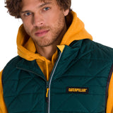 Parka Sin Mangas Hombre Mediumweight Insulated Triangle Quilted Verde Petróleo Cat
