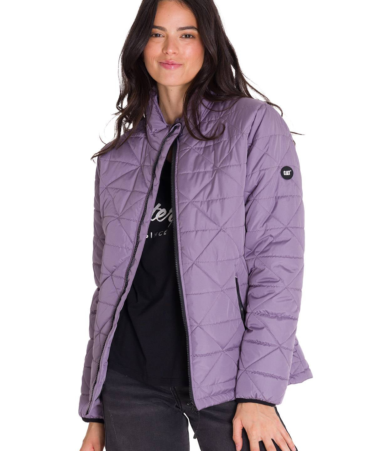 Parka Manga Larga Mujer W Mediumweight Insulated Triangle Quilted Lila Cat
